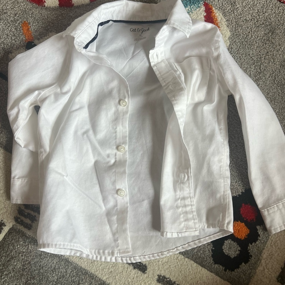Kids' Button-Up Shirt Bundle 3T - White, Pink, Red - Picture 8 of 9